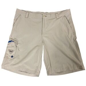 Columbia PFG Shorts Mens 38x10 Fishing Gear Omni-Shield Quick Dry Tan